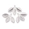 Rack Plating Brass Pendants, Leaf, Platinum, 23x31x1mm, Hole: 1.2mm