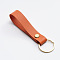 PU Leather Keychain, Orange, 9.5x1.6cm