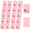 20Pcs 2 Style Rectangle Paper Bags with Handle and Clear Heart Shape Display Window, for Bakery, Cookie, Candies, Gift Bag, Pink, 6x10x15.4cm, 10pcs/style