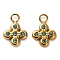 304 Stainless Steel Pendants, with Rhinestone, Golden, Cross, 10.5x8x1.5mm, Hole: 1.8mm