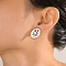 Oval Alloy Clip-on Earrings, Golden, Colorful, 24x19mm