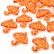 Transparent Acrylic Pendants, Umbrella with Bowknot, Coral, 42.5x38x7.5mm, Hole: 3x3.5mm, about 109pcs/500g
