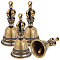 Brass Pendants, Bell with Crown Charms, Antique Bronze, 46x23mm, Hole: 2mm