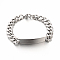 Tarnish Resistant 304 Stainless Steel Curb Link Chain ID Bracelets, Faceted, Stainless Steel Color, 8-1/2 inch(215mm), 10.5mm