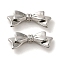 Rack Plating Alloy Beads, Cadmium Free & Nickel Free & Lead Free, Bowknot, Platinum, 7.5x19.5x4.5mm, Hole: 1.8mm
