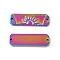 Ion Plating(IP) 304 Stainless Steel Connector Charms, Rectangle Links with Sun Pattern, Rainbow Color, 30x10x2mm, Hole: 1.5mm