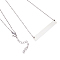8Pcs 304 Stainless Steel Pendant Necklaces, Cable Chain Necklaces, Rectangle, Stainless Steel Color, 19.88 inch(50.5cm)