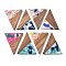 Resin and Walnut Pendants, Triangle, Mixed Color, 36.5x30.5x2.5mm, Hole: 2mm