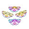 Ion Plating(IP) 201 Stainless Steel Pendants, Butterfly, Rainbow Color, 24.5x44.5x1.5mm, Hole: 1.8mm