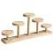 5-Slot Wood Round Tray Minifigures Display Risers, Wooden Tired Holder for Action Figures Storage, Antique White, 7.5x39x17cm