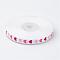 Polyester Grosgrain Ribbon, with Heart Printed, White, 3/8 inch(9mm), about 100yards/roll(91.44m/roll)