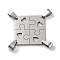 201 Stainless Steel Connector Charms, Square, Stainless Steel Color, 27x27x1mm, Hole: 7x4mm