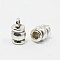 Tibetan Style Terminators, Barrel, Lead Free & Nickel Free & Cadmium Free, Antique Silver, 11x6.5mm, Hole: 2mm, Inner Diameter: 3mm.