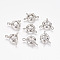 Brass Spring Ring Clasps, Jewelry Components, Platinum color, Size: about 13mm in diameter, hole: 3mm