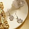 Stainless Steel Dangle Earrings for Women, Silver, 39x16mm