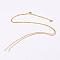 Electrophoresis Brass Necklace Making, with Cubic Zirconia & Slide Extender Chains, Box Chains, Long-Lasting Plated, Golden, 31.5 inch(80cm)