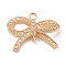 Brass Micro Pave Clear Cubic Zirconia Pendants, Cadmium Free & Nickel Free & Lead Free, Bowknot, Real 18K Gold Plated, 15x20.5x5mm, Hole: 1.6mm