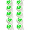 Transparent Glass with Enamel  Beads, Hand Drawn Beads, Heart, Lime, 11.5x14~15x12~12.5mm, Hole: 1.2~1.5mm