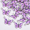 Printed Alloy Pendants, with Enamel, Butterfly, Platinum, Violet, 14x20.5x1.5mm, Hole: 1.6mm