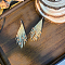 Bohemian Style Handmade Glass Beads Flower Tassel Dangle Earrings, Platinum, Beige, 98x25mm