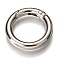 Zinc Alloy Spring Gate Rings, O Rings, Platinum, 25x4mm, Inner Diameter: 16.5mm