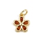 Brass Micro Pave Cubic Zirconia Pendants, with Jump Ring, Flower Charms, Rack Plating, Long-Lasting Plated, Lead Free & Cadmium Free, Real 18K Gold Plated, Chocolate, 11x10x2mm, Hole: 3mm
