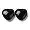 Natural Dyed & Heated Black Agate Healing Stones, Heart Love Stones, Pocket Palm Stones for Reiki Ealancing, 30x30x11.5~12.5mm