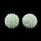 AB-Color Resin Rhinestone Round Beads, with Acrylic Beads Inside, Cyan, 18mm, Hole: 2~2.5mm