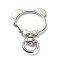 Alloy Swivel Clasps, Bear, Platinum, 3.6x2.65cm