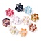 Transparent Glass Beads, Plum, Gradient Color, Mixed Color, 13~13.5x12x5~5.5mm, Hole: 1~1.2mm