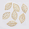 304 Stainless Steel Pendants, Leaf, Golden, 23.5x13.5x0.3mm, Hole: 1mm