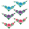 GORGECRAFT 3 Pairs 3 Colors Sew on Flower Embroidered Patches Long Floral Iron On Applique Patch Embroidery Applique for Women DIY Clothing Arts Craft Sew Making Clothes Wedding Decor