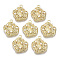 Alloy Pendants, with ABS Plastic Imitation Pearl, Flower, White, Light Gold, 21x18x5mm, Hole: 1.8mm
