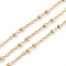 304 Stainless Steel Cable Chains, Soldered, with Round Beads and Spool, Golden, 2.5x2x0.4mm, 32.8 Feet(10m)/roll