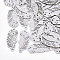 Tarnish Resistant 201 Stainless Steel Links connectors, Laser Cut Links, Leaf, Stainless Steel Color, 26x11x1mm, Hole: 1.6mm