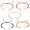 Braided Nylon Cord Bracelet Making, with 304 Stainless Steel Open Jump Rings, Round Brass Beads and Pearl Beads, Mixed Color, 6-3/4 inch(17cm), 1pc/color