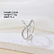 Fashionable Irregular Design Brass Cuff Ring, Elegant Geometric Accessory for Women, Platinum