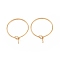 Ion Plating(IP) 316L Surgical Stainless Steel Hoop Earring Findings, Wine Glass Charms Findings, Real 18K Gold Plated, 20x0.7mm, 21 Gauge