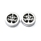 Tarnish Resistant 304 Stainless Steel Beads, Flat Round with Tree, Stainless Steel Color, 10x3mm, Hole: 1.8mm