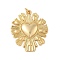 Brass Pendants, Sacred Heart Charms, with Jump Ring, Long-Lasting Plated, Lead Free & Cadmium Free, Real 18K Gold Plated, 30x25.5x4mm, Hole: 3.5mm