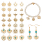 28pcs 14 style Zinc Alloy Pendants, with Resin, Mixed Shapes, Golden, 11~22x12~20x1.5~3mm, Hole: 1.4~3mm, 2pcs/style