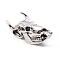 Tibetan Style 304 Stainless Steel Pendants, Skull, Antique Silver, 43x27x16mm, Hole: 9mm