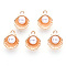 Alloy Enamel Charms, with Plastic Bead, Cadmium Free & Lead Free, Light Gold, Shell, Gold, 14.5x11.5x7mm, Hole: 1.2mm