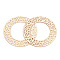 Rack Plating Brass Filigree Donut Pendant, Long-Lasting Plated, Nickel Free, Light Gold, 41x0.4mm, Hole: 1.4mm