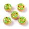 Lampwork Beads, Doughnut, Lime, 15x10mm, Hole: 1.2mm