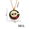 Vintage Sparkling Rhinestone Evil Eye Pendant Necklaces, Brass Cable Chain Necklaces for Women, Golden, 15.75 inch(400mm)