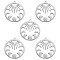 5Pcs 201 Stainless Steel Pendants, Laser Cut, Moon Phase Charms, Stainless Steel Color, 30x28x1mm, Hole: 1.4mm