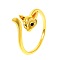 Brass Rhinestone Open Cuff Rings, Golden, Golden, Inner Diameter: 20mm
