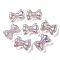 UV Plating Luminous Transparent Acrylic Beads, Glow in The Dark, Bowknot, Lavender, 24.5x32.5x12mm, Hole: 4mm
