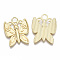 Alloy Pendants, Butterfly with Flower, Light Gold, 33x26x2.5mm, Hole: 4.5mm